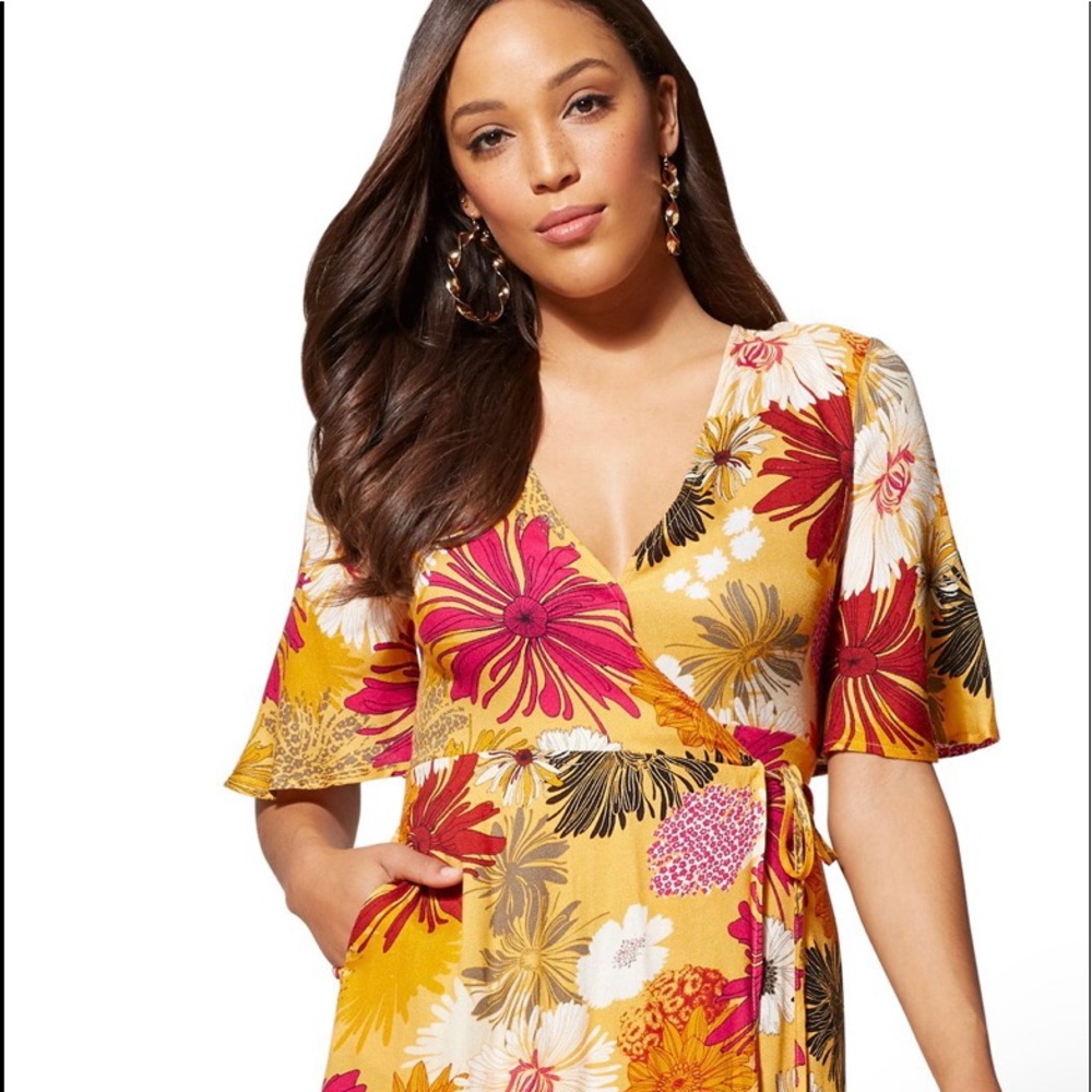 NY&Co floral wrap dress